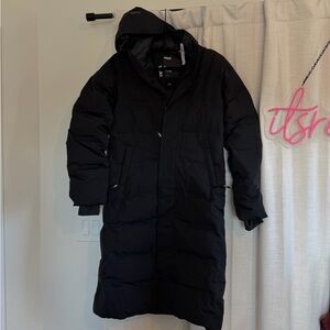 TNA Powder Parka Black Long Puffer Jacket
